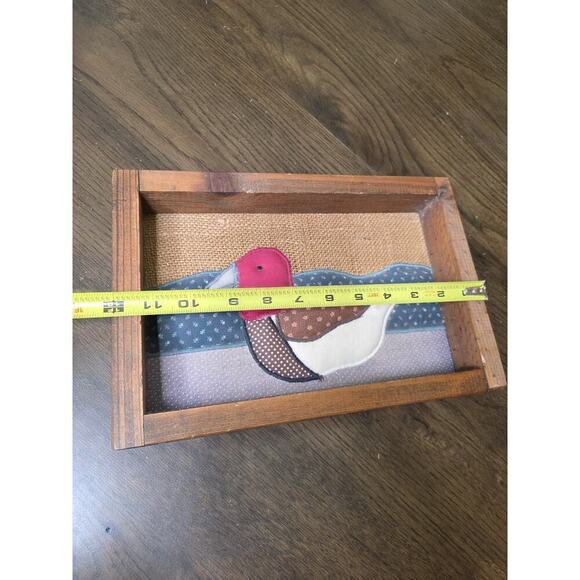 VINTAGE Handmade Quilted Hanging Wall Decor Art 8 X 12 Duck Goose Quilt Pic - Picture 8 of 16